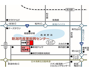 ハイブ長岡へのアクセスマップ画像