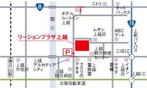 新潟市産業振興センターへのアクセスマップ画像